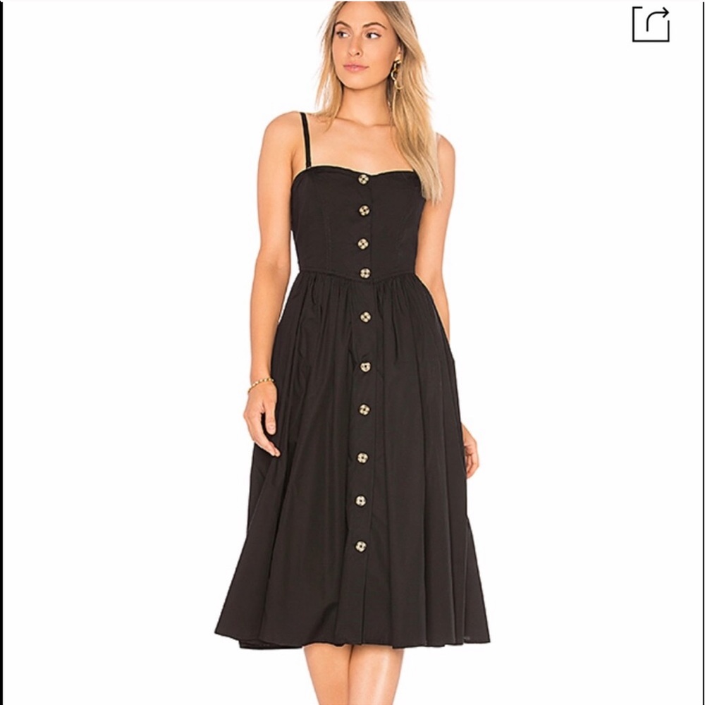 Free People black button down midi dress.,…